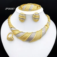 jewelry sets 18k gold plated necklace and earrings for women large bracelet wedding banquet party jewelry