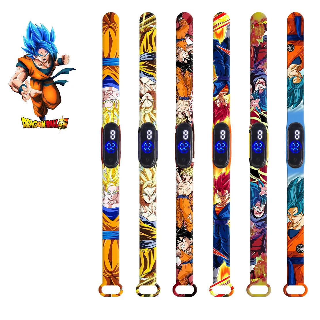 

DRAGON BALL Watch Silicone Strap LED Luminous Movement Children's Outdoor Fashion Watch Watch strap+Movement 2+1