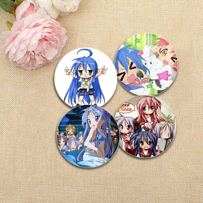 Фото Брошь в стиле аниме Lucky Star Izumi Konata Hiiragi Kagami Takara Miyuki Hiiragi Tsukasa, милый мультяшный значок, куртка, джинсы, булавка с лацканами, подарок №3