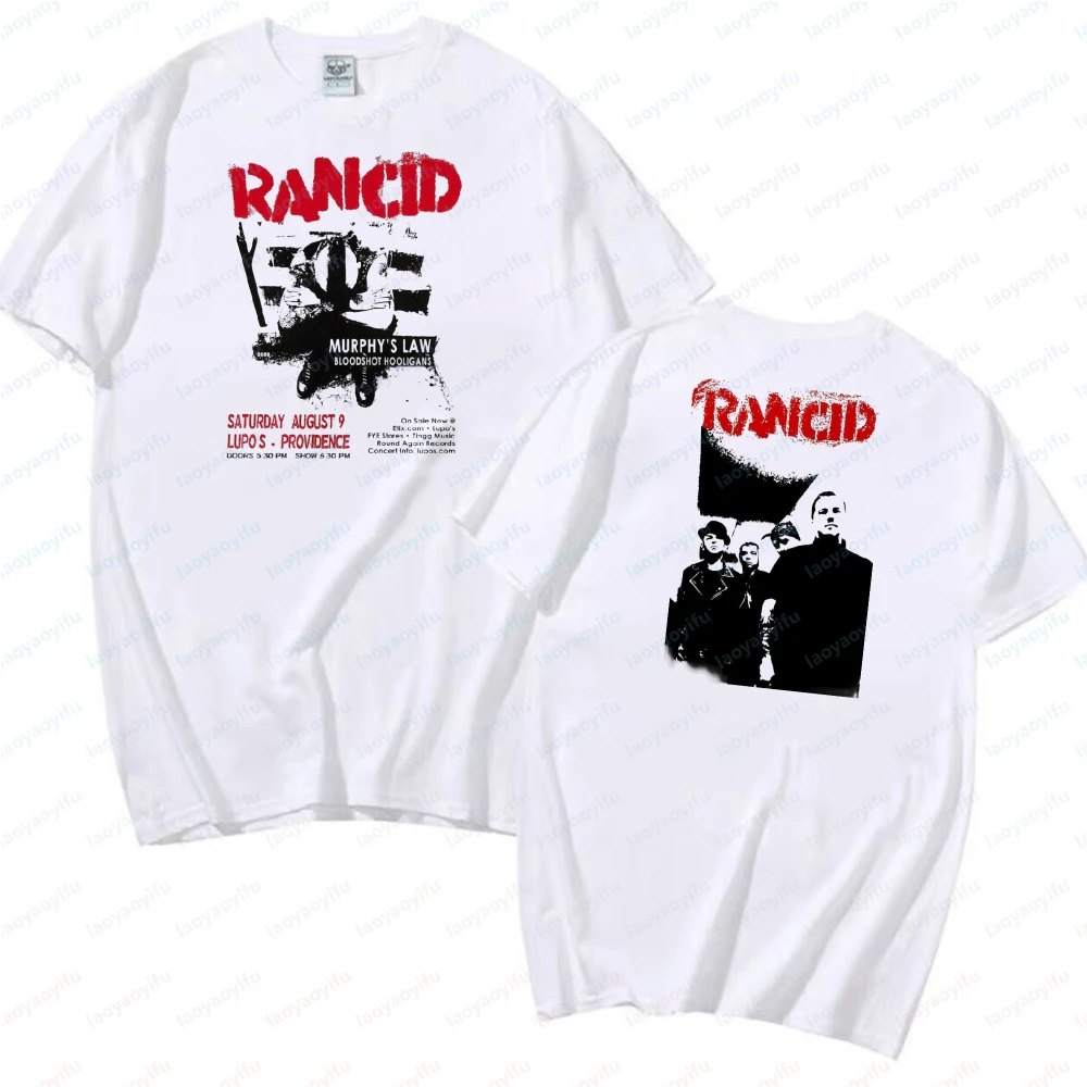 Фото Футболка унисекс Rancid с двусторонним принтом в стиле панк, с изображением плаката тура, повседневная, в стиле рок, крутая, модная, уличная одежда для женщин №2