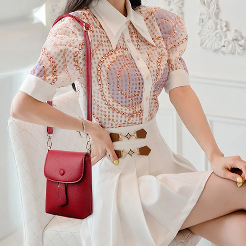 

Handbags For Girls Phone Simple Solid Designer Bag Women Flap Crossbody Bags PU Leather Shoulder Purses