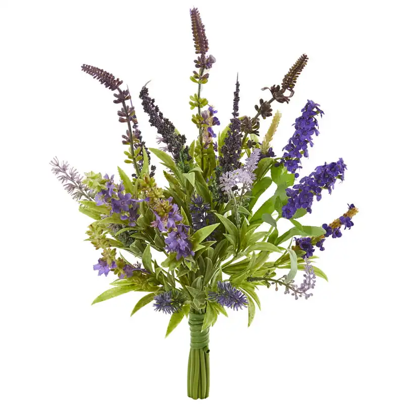 

15in. Lavender Artificial Flower Bouquet (Set of 3), Purple Wedding Party Vase Home Autumn Decoration Fake Flower