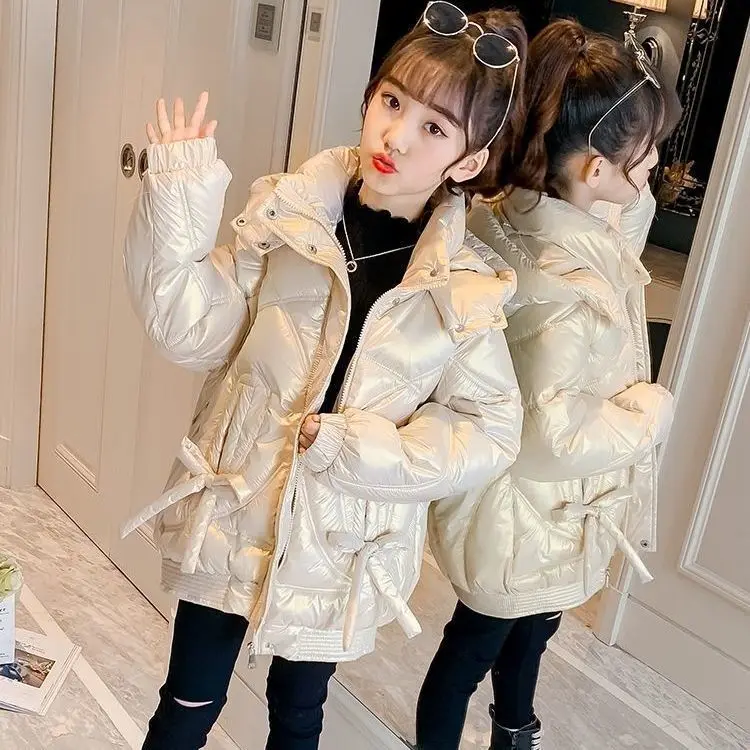 

kids' wear children's Winter Jacket For Girls Bright Thicken Girls Winter Coat Hooded Down Winter Girls Jackets Outwear