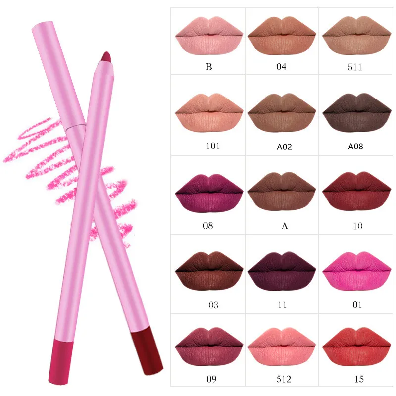 

Private Label Lip Liner Pencils Pink Box Makeup Waterproof Lasting Lipliner Lip Tint Pencil Wholesale Bulk Cosmetic 50pcs