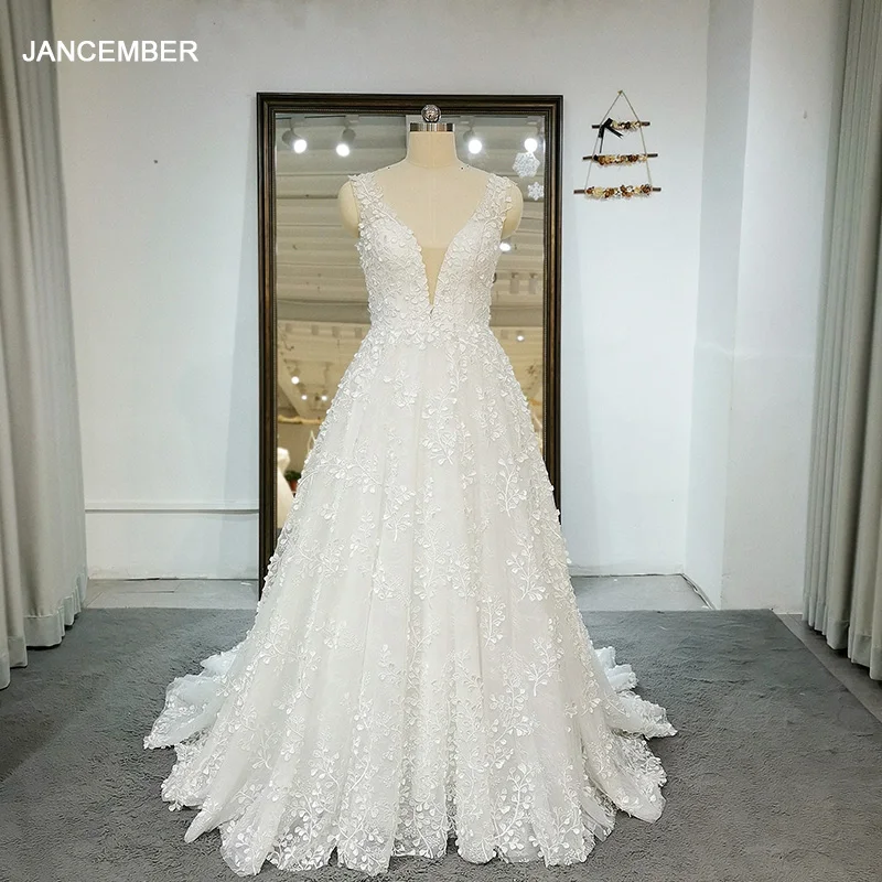 Женское свадебное платье с V-образным вырезом без рукавов