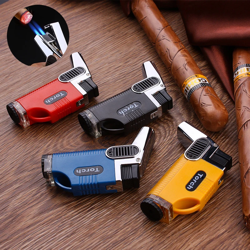 

Двойная надувная металлическая ветрозащитная газовая зажигалка, зажигалка для сигар, высокотемпературный пистолет-распылитель, сварофона...