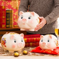 coin wedding money box secret gift ceramic cute hidden safe ornament pig piggy bank paper money tirelire home decoration