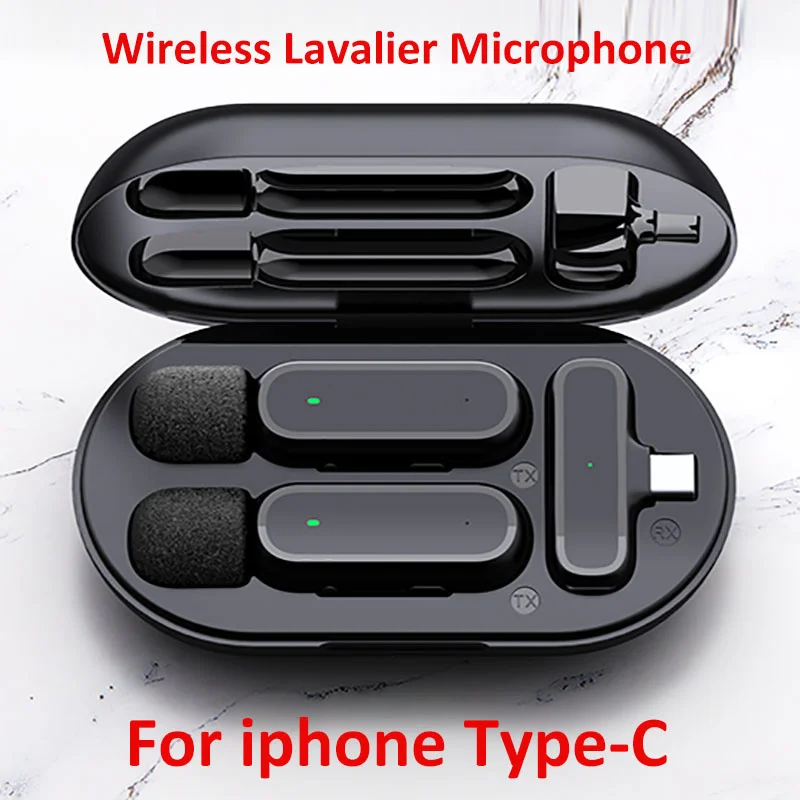 

Wireless Microphone For iPhone Android Professional Mini Mic Audio TikTok Youtube Vlog Video Record With Charging Box Genuine