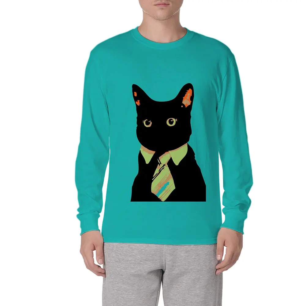 

Long-sleeved Men's T Shirt 2023 New Round-collar 3d Cute Cat Printed Men T-shirt for Male Tshirt Man Tops Tees Bottoming shirt