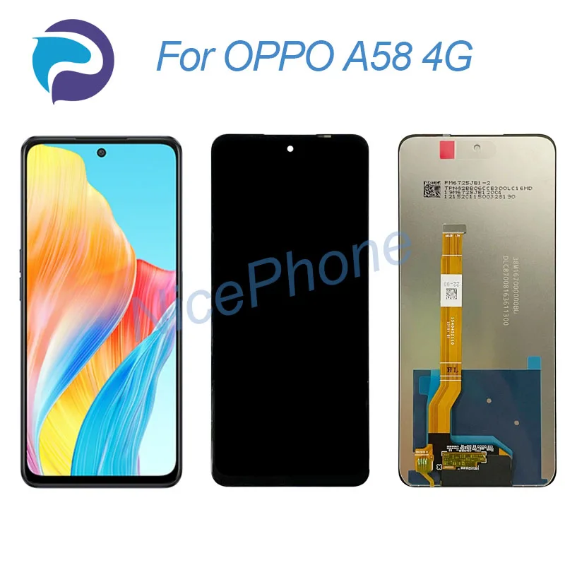 Для OPPO A58 4G ЖК-дисплей кодирующий преобразователь сенсорного экрана в сборе