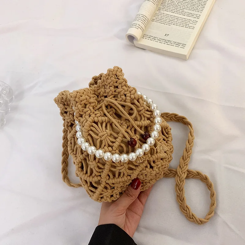 

Unique Niche Bag Women's Bag 2022 Summer New Popular Personality One-shoulder Messenger Bag Mini Woven Bucket Bag