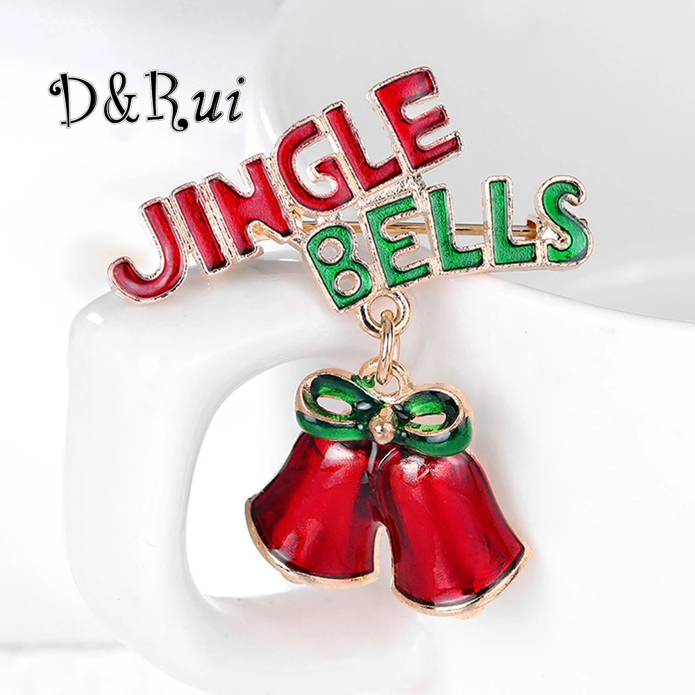 

D&Rui New Year Bell Brooch Decoration Christmas Gifts Ideas Cute Things Pins Jewelry Fashion Stylish Metal Brooches for Women