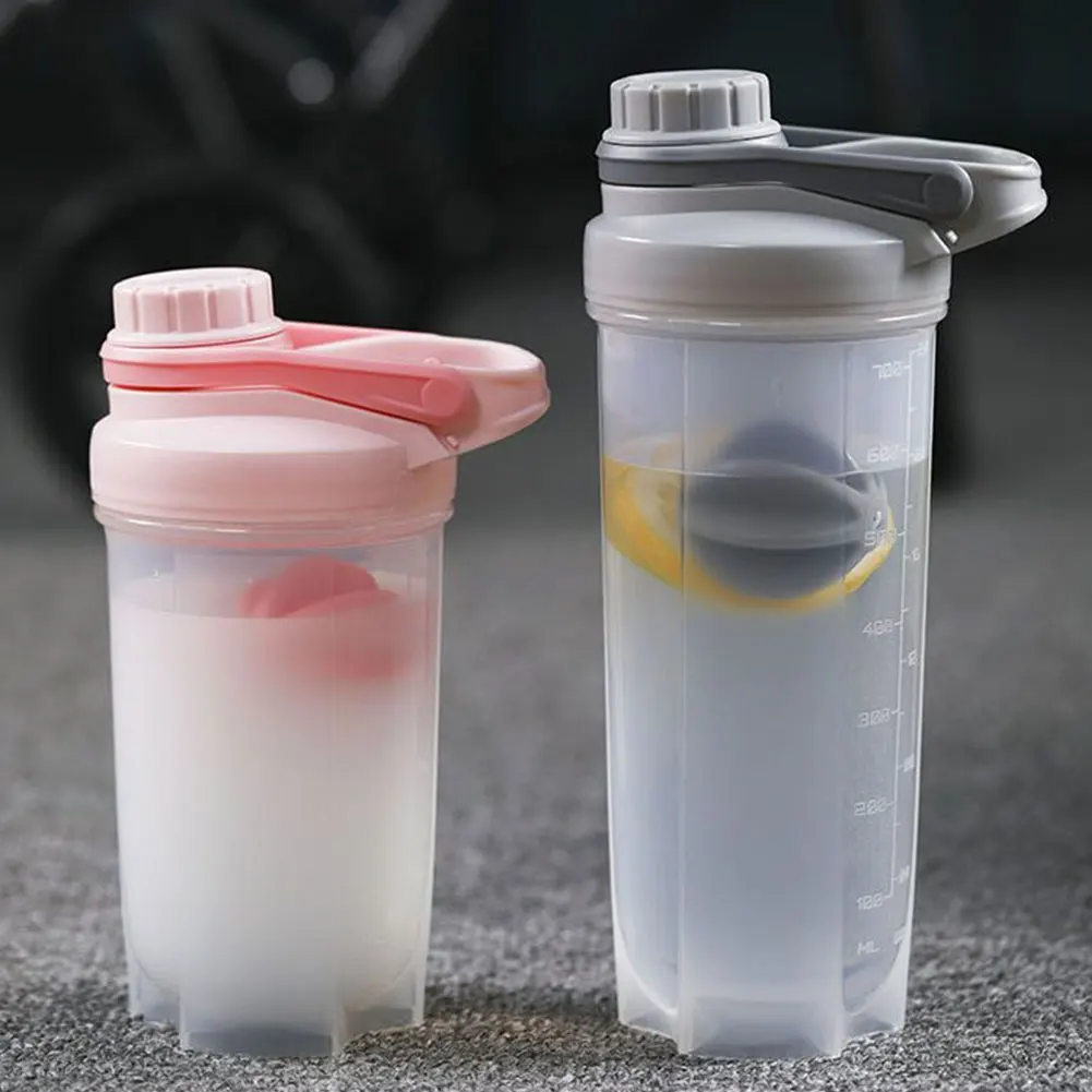 

500ml/700ml Portable Water Bottle For Drink Plastic Leak Proof Sports Bottles Protein Shaker Water Bottle Drinkware BPA FREE
