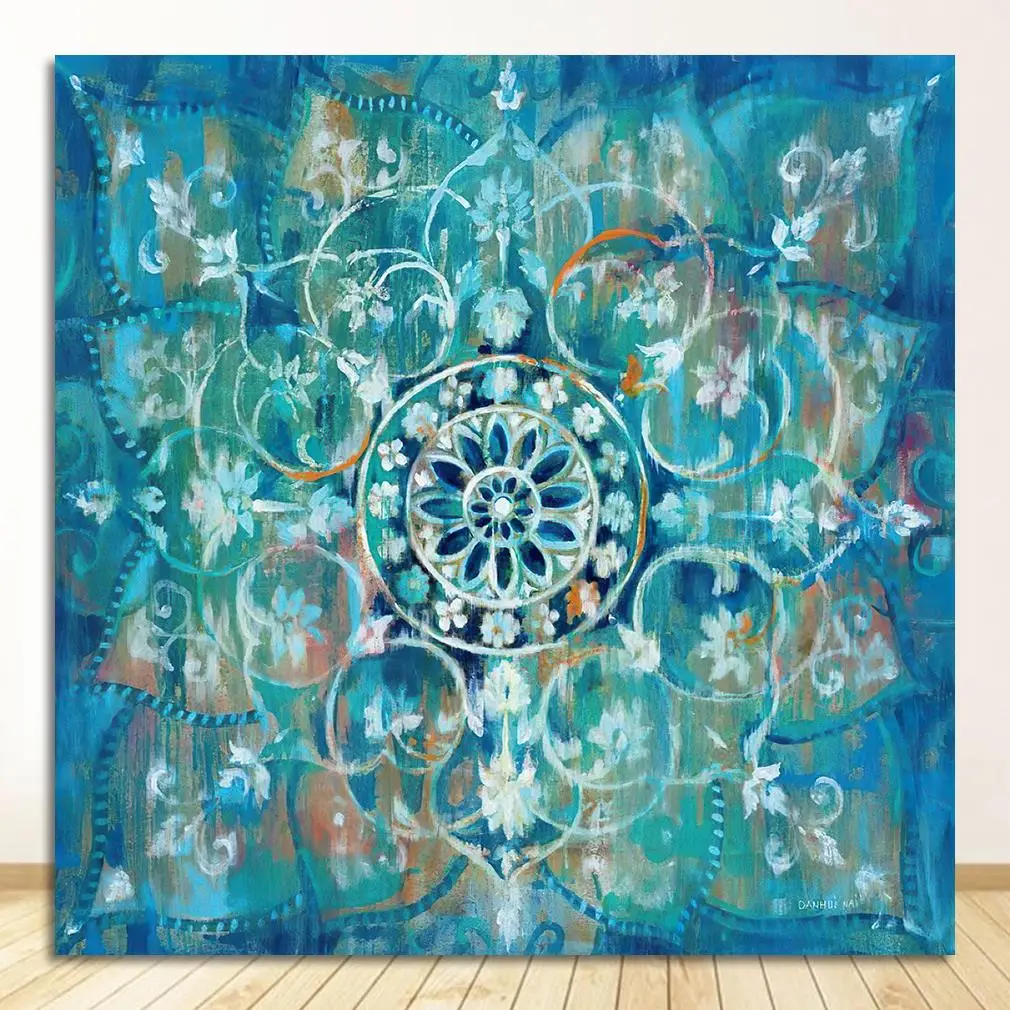 Абстрактный цветочный плакат на холсте DHRM