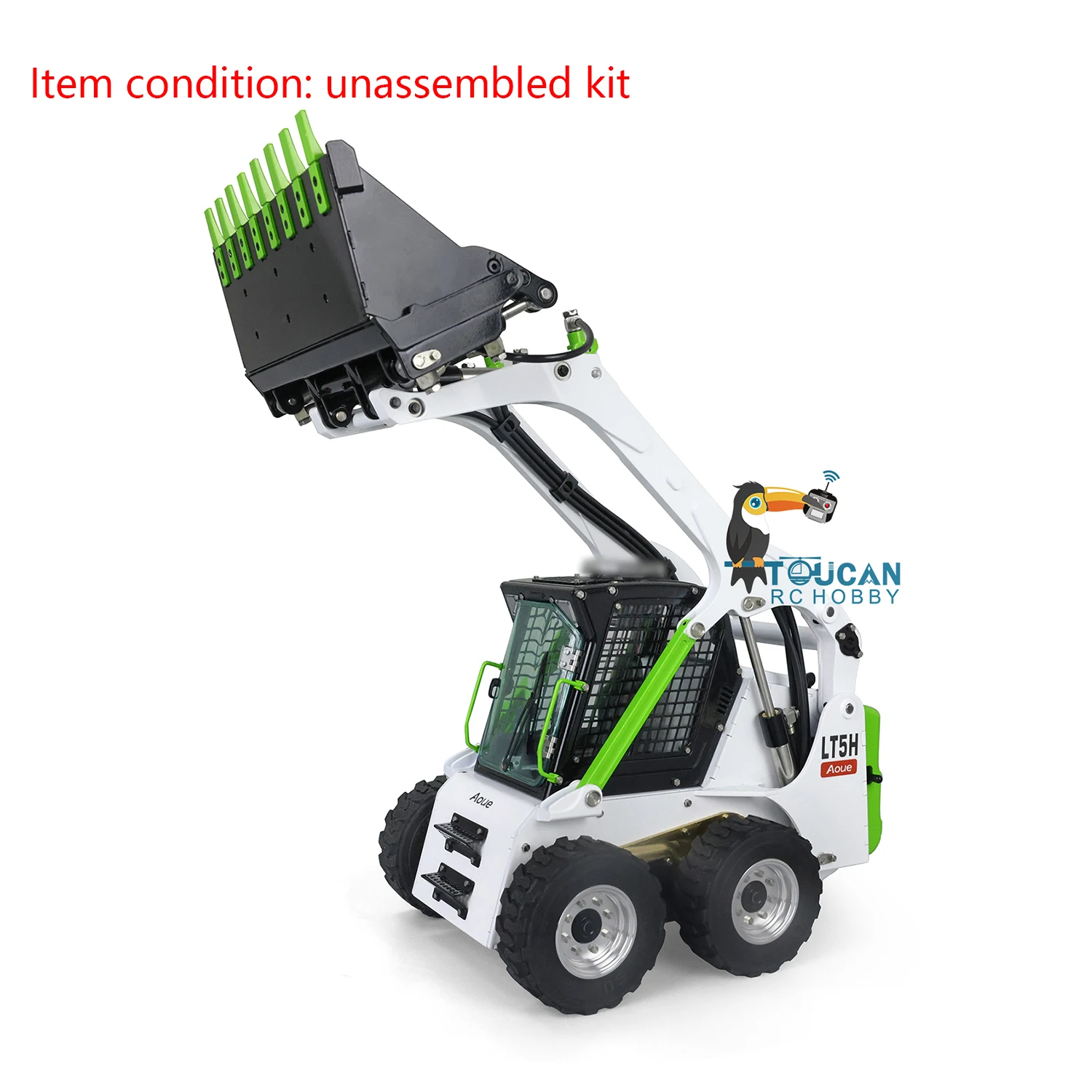 LESU 1/14 Metal Hydraulic Bobcat RC Loader Wheeled Skid-Steer Aoue LT5H Painted KIT Version Light Sound Servo ESC Gifts for Boys images - 6