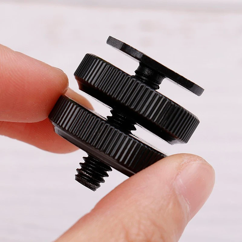 

1/4 Hot Shoe Mount Phone Holder Dual Nut Cold Shoe Adapter Bracket Accessories