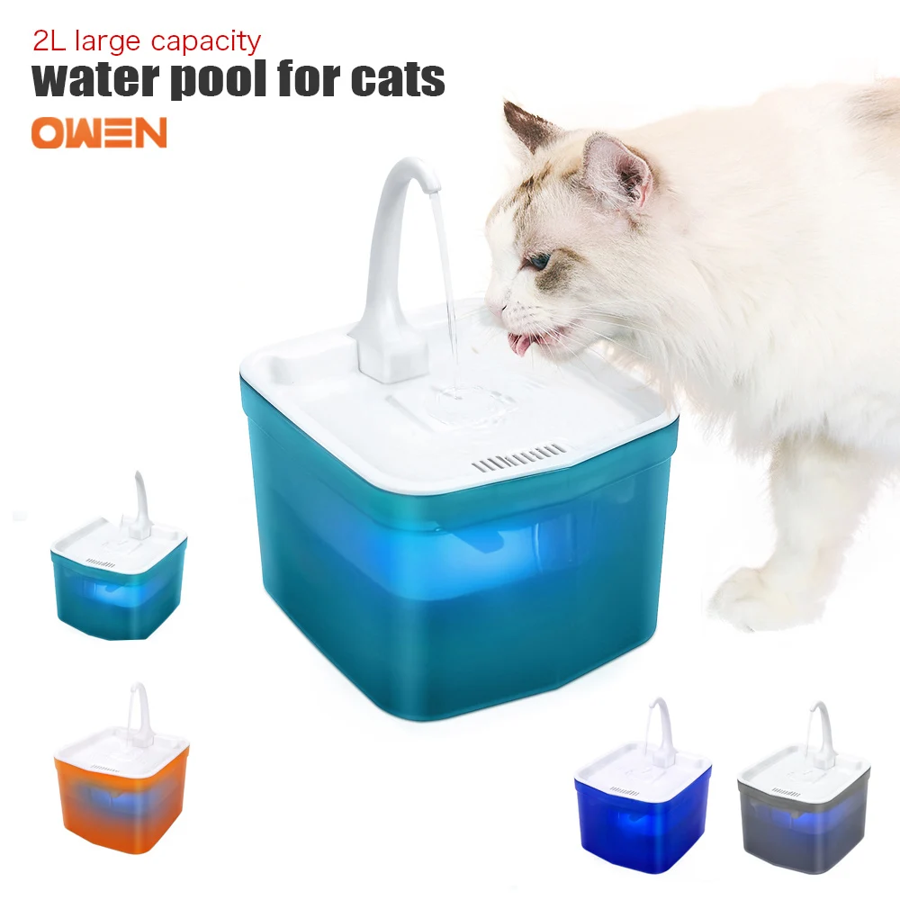 

Automatic Circulation Water Fountain for Cats with LED Light Power Adapter Drinker for Cats for Cats and Dogs Pet Feeder Bowl