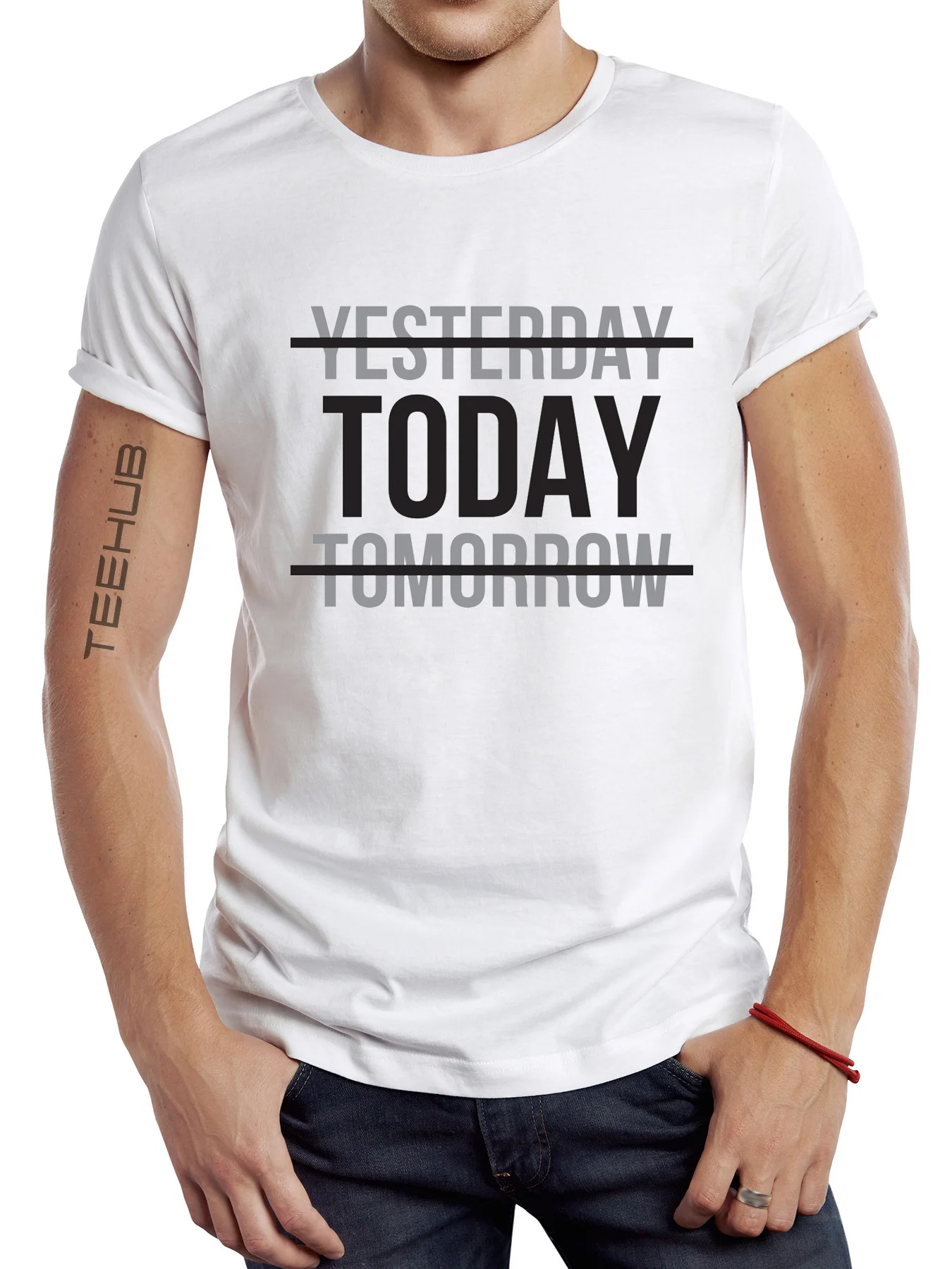 Новинка 2024 Мужская забавная Футболка с принтом вчера сегодня завтра футболка