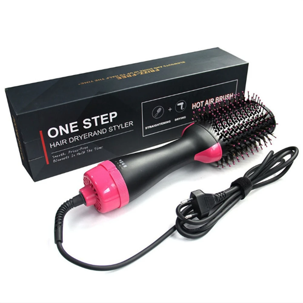 

1000W Hair Curler Brush Straightener Comb Hair Dryer Brush 4 In 1 Electric Ion Blow Dryer Brush Volumizer Curling Hot Comb