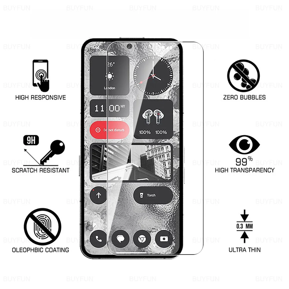 Закаленное стекло для телефона (2) 2 А 3 шт. 9H NothingPhone A A2 Two No Thing Phone2 Phone2a защита экрана