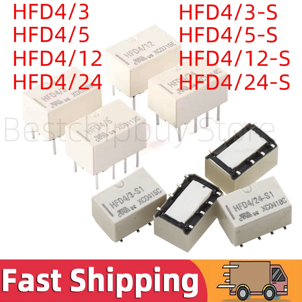Фото 2 шт. HFD4-3 HFD4-5 HFD4-12 HFD4-24 3 В 5 В 12 В 24 В 8-контактное DIP-реле HFD4-3-S HFD4-5-S HFD4-12-S HFD4-24-S SMD 2A HFD4 SMT поверхность №2