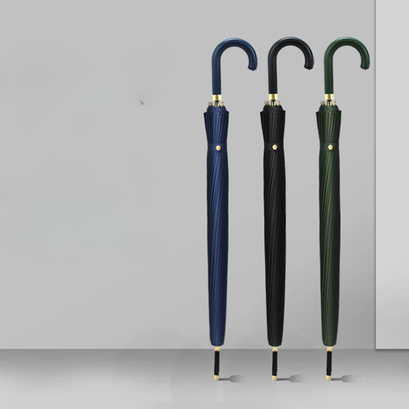 

Long Handle Vintage Umbrella Men Large Reinforced Thickened Umbrella Strong Windproof Automatic Luxury Durable Paraplu Rain Gear