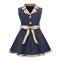 sleeveless cotton baby girl shirt dress casual wear bow kids clothing children summer european style arrival frock elbise kleid