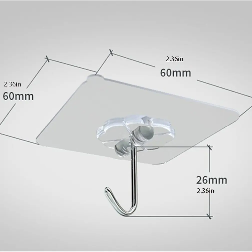 

10PCS Strong Home Kitchen Hooks Transparent Adhesive Wall Vacuum Sucker Wall Hooks Hanger For Kitchen Bathroom