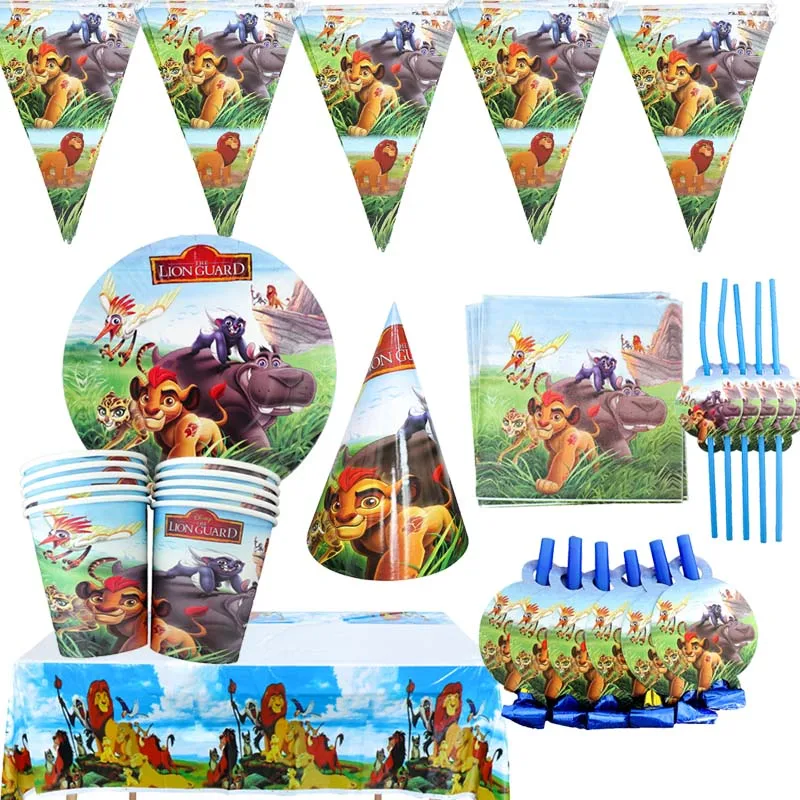 

The Lion King Birthday Party Supplies Paper Plate Cup Blowout Hat Straw Tableware Baby Shower Party Decoration Boy Faovr Gift