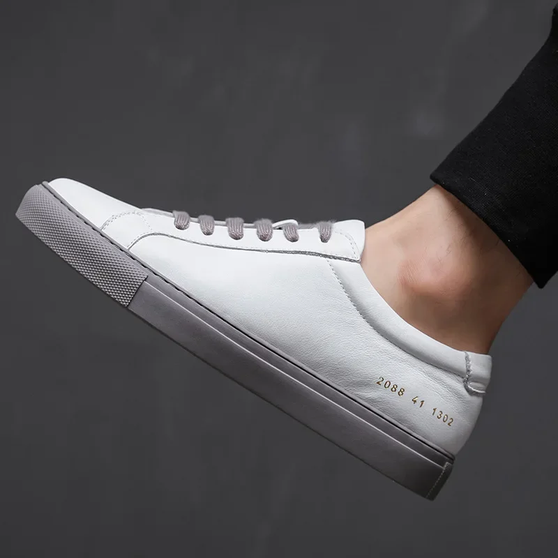 Весенне-летние новые мужские повседневные кожаные туфли дышащие модные