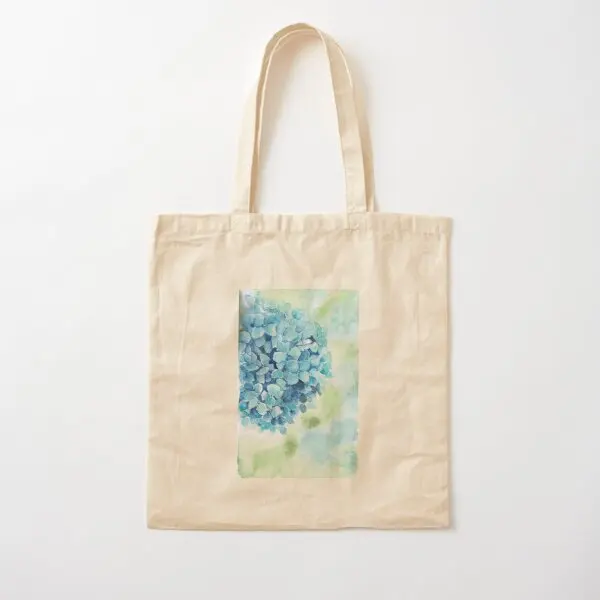 Blue Hydrangea Watercolor Cotton  Canvas Bag Tote Unisex Pri