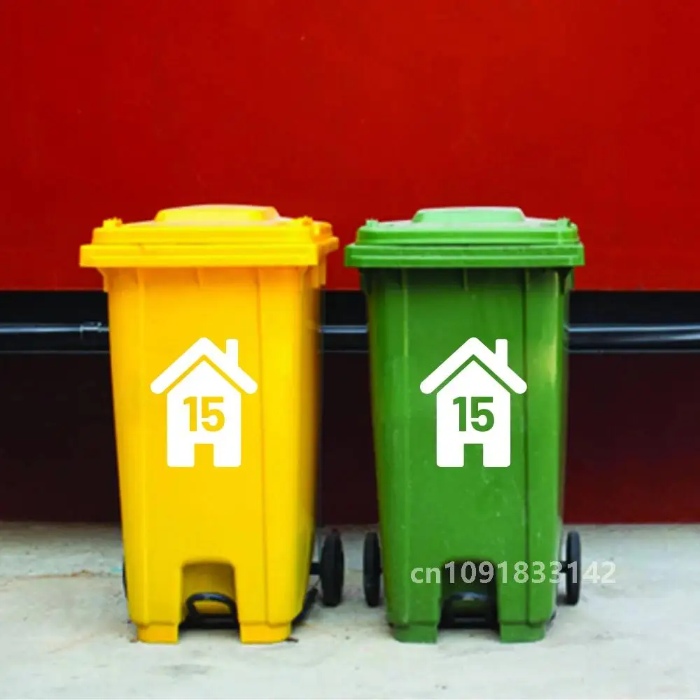 4 шт. персонализированное мусорное ведро для колес контейнер с номером дома