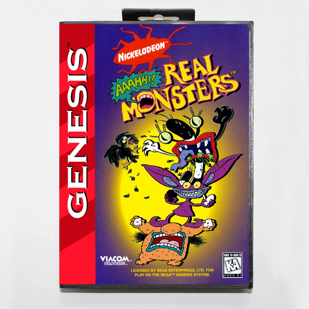 Игровая карта Aaahh Real Monsters MD с индивидуальной коробкой для США 16-битной консоли Sega