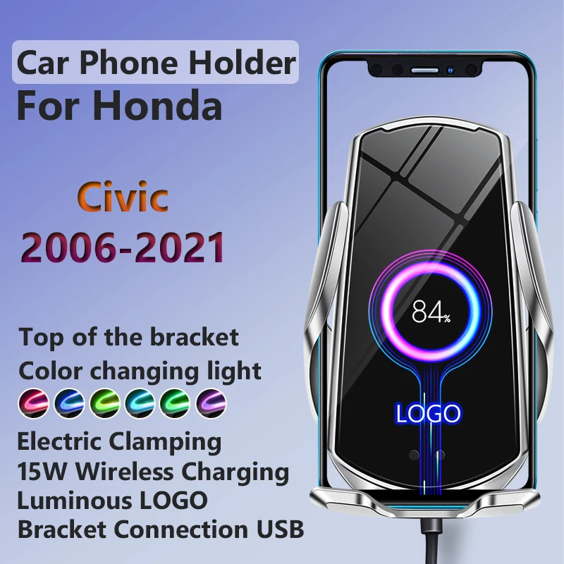 

Кронштейн для беспроводной зарядки для Honda Civic Crider Envix 2008-2020, со специальной основой, простой в установке Автомобильный держатель для телефон...