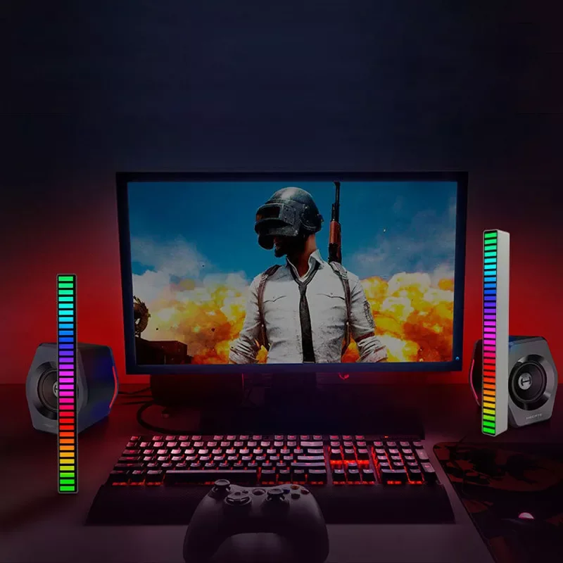 

Colorful USB Lamp LED Strip Night Lights Sound Control Pickup Rhythm Music Atmosphere Light RGB Music Light Bar For Car Party