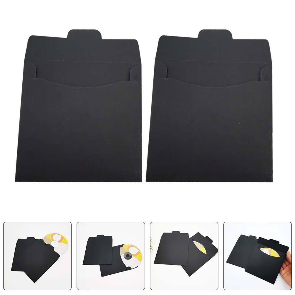 50 Pcs Dvd Envelope Packaging Bag CD Storage Holder Covers Blank Paper Cardboard Tiny Envelopes Invitation