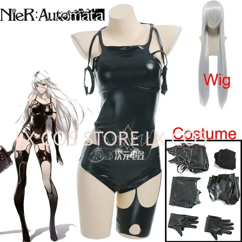 Игра NieR:Automata A2 карнавальный костюм парик сексуальный черный боевой для женщин и