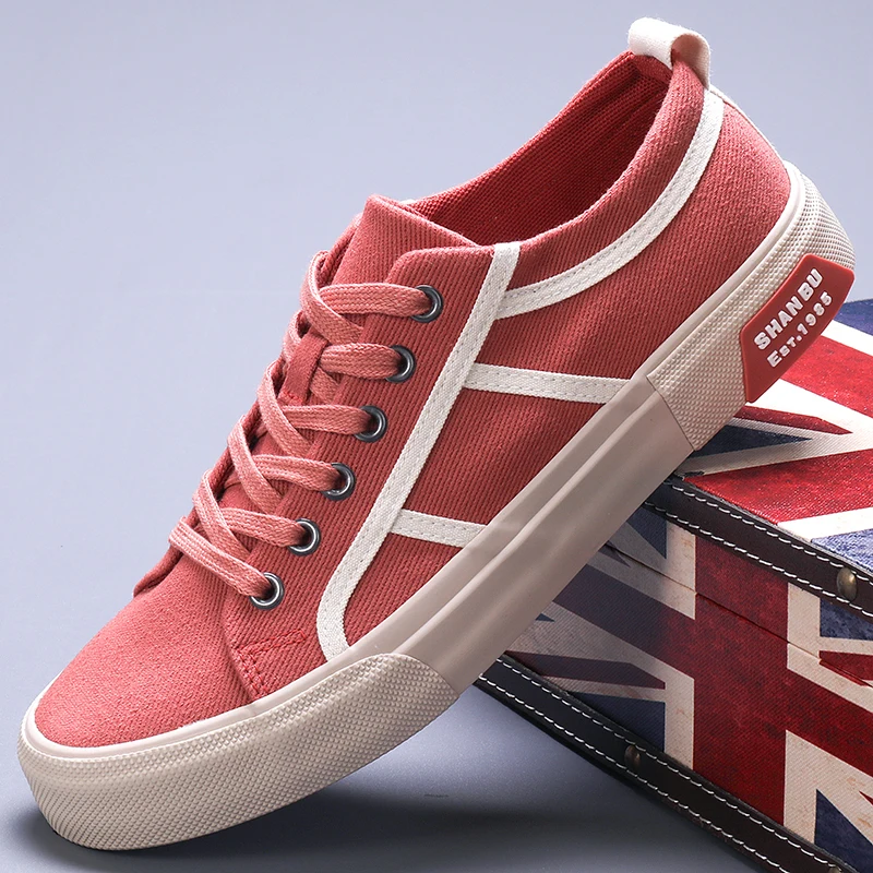 Мужские парусиновые туфли на шнуровке