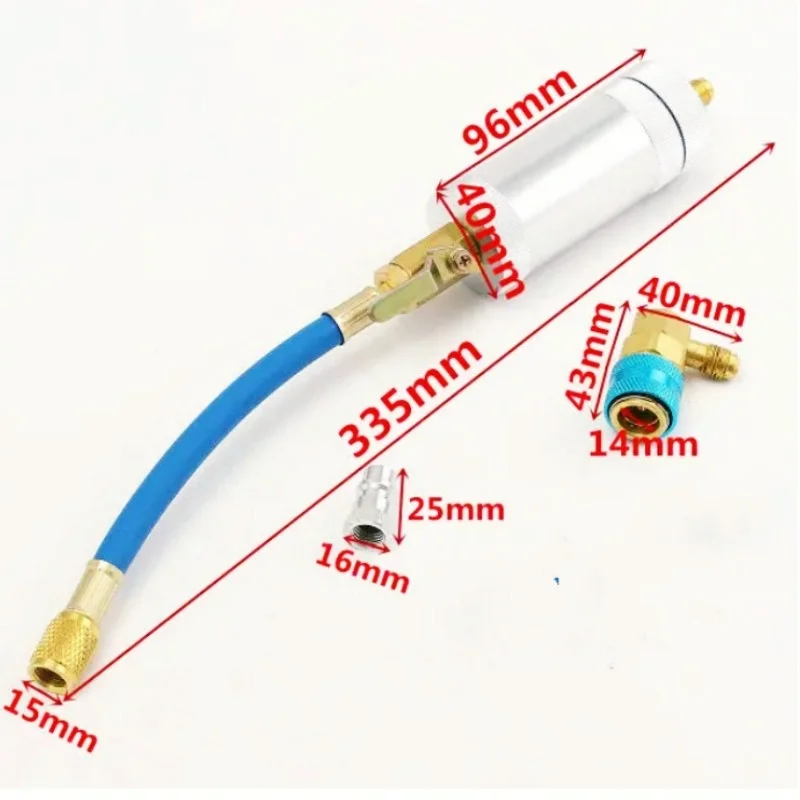 R12 R134A R22 Air Conditioning Car Oil Injection Dye Tool 2 Ounce 1/4" Pure Liquid Coolant Filler Tube AC-UV02 Change |
