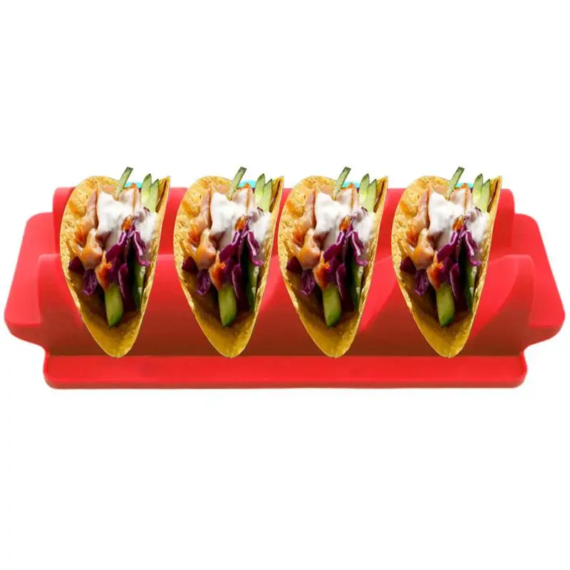 

Silicone Taco Holder Taco Shell Baking Rack W Shape Food Grade Silicone Taco Serving Tray Microwave Safe Rack For Dining Table