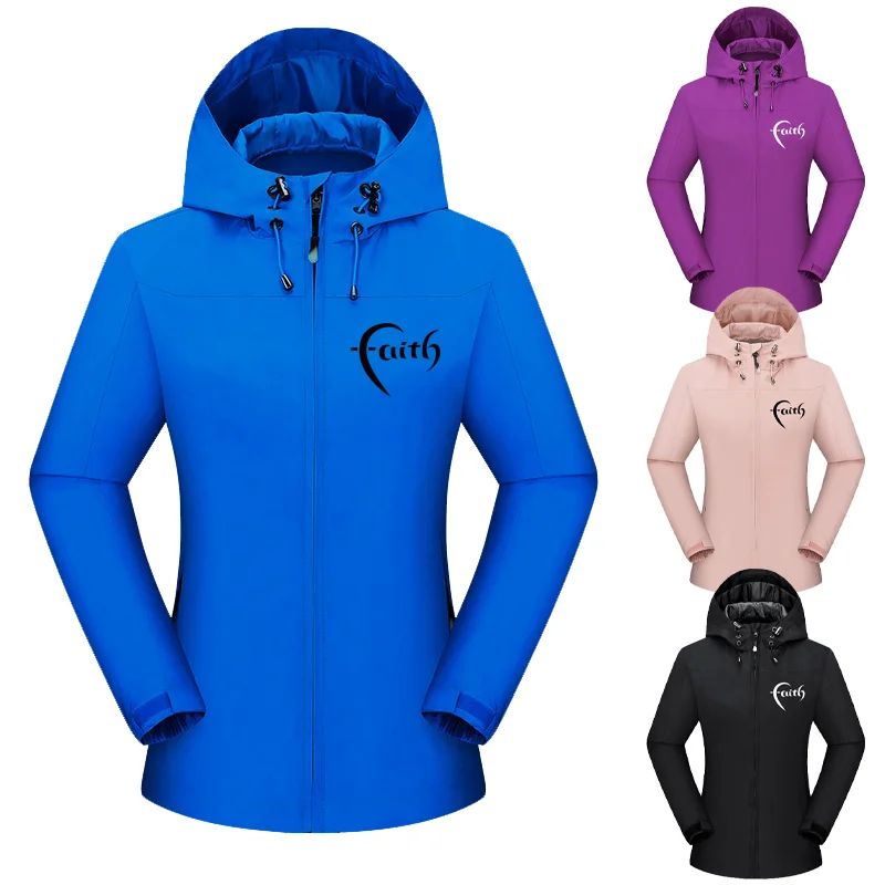 

Fashion Printed Women Waterproof Outdoor Hiking Climbing Jacket Fashion Windbreaker Coat Outwear Sport Blazers Hooded Clothes