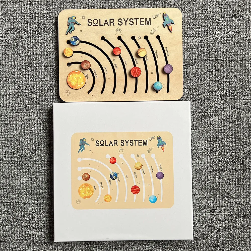 Деревянная солнечная система планеты головоломка игрушки для детей Монтессори
