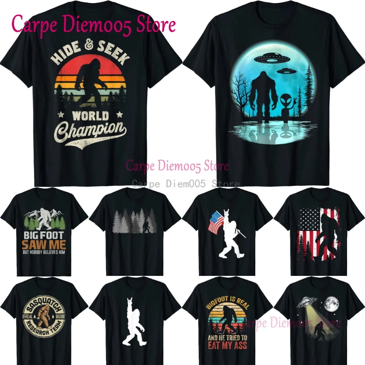 Винтажная Ретро футболка Bigfoot Hide And Seek чемпион мира