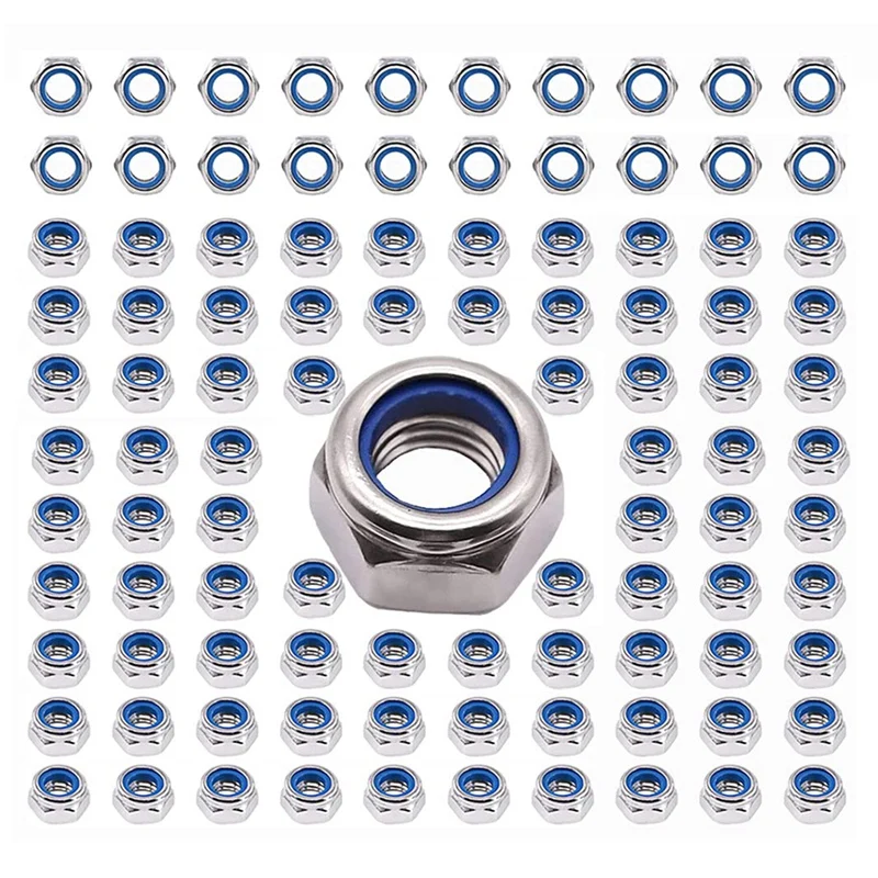 

120Pcs Lock Nuts M5 X 0.8Mm Metric Hex Locknut, 304 18-8 Stainless Steel Nuts For Industrial And Construction Fasteners
