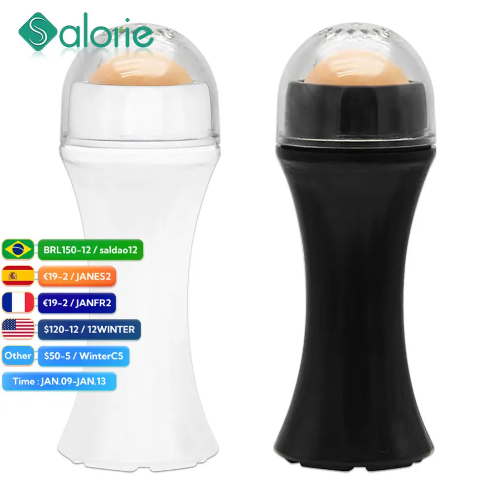 

Мини массажер для лица Массажная палочка маслопоглощающий ролик вулканический камень для лица Т-зона масло удаление роликового шарика мас...