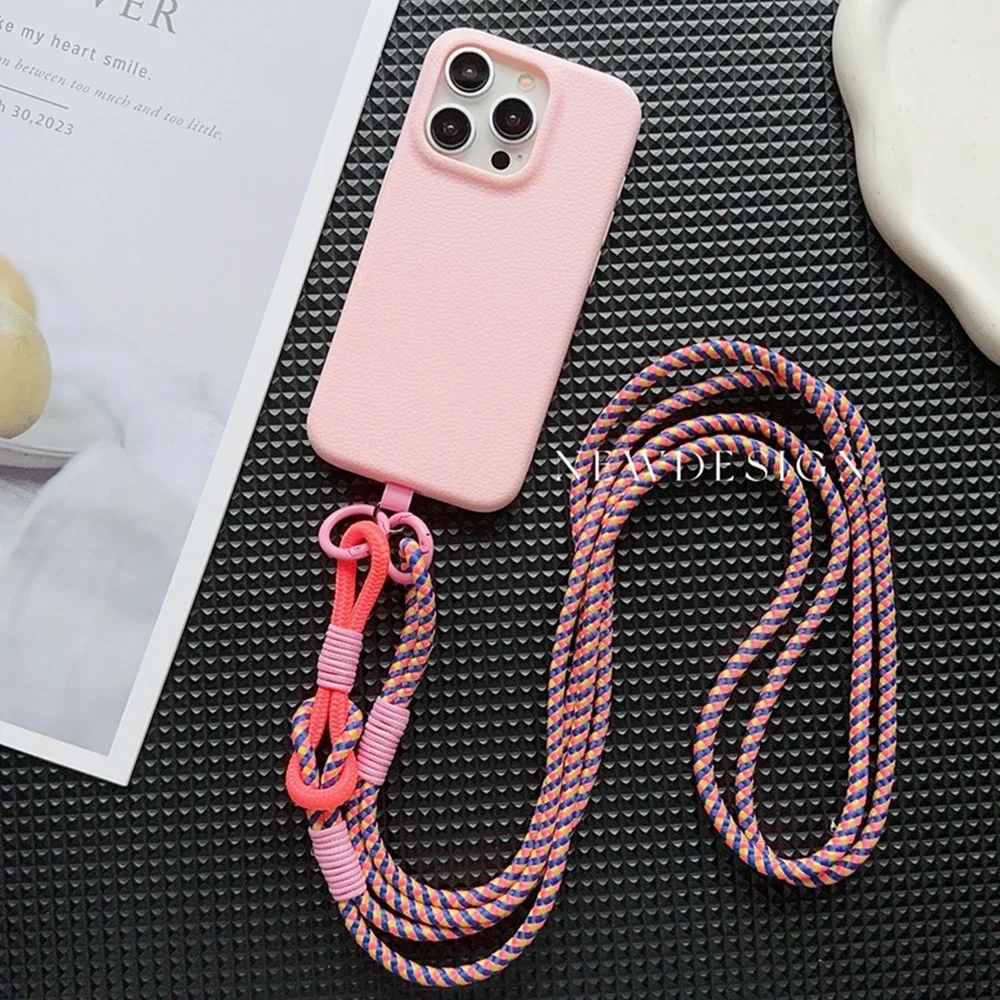 Роскошный кожаный чехол для телефона с цепочкой IPhone 16 11 13 12 14 15 Pro Max Plus мягкий