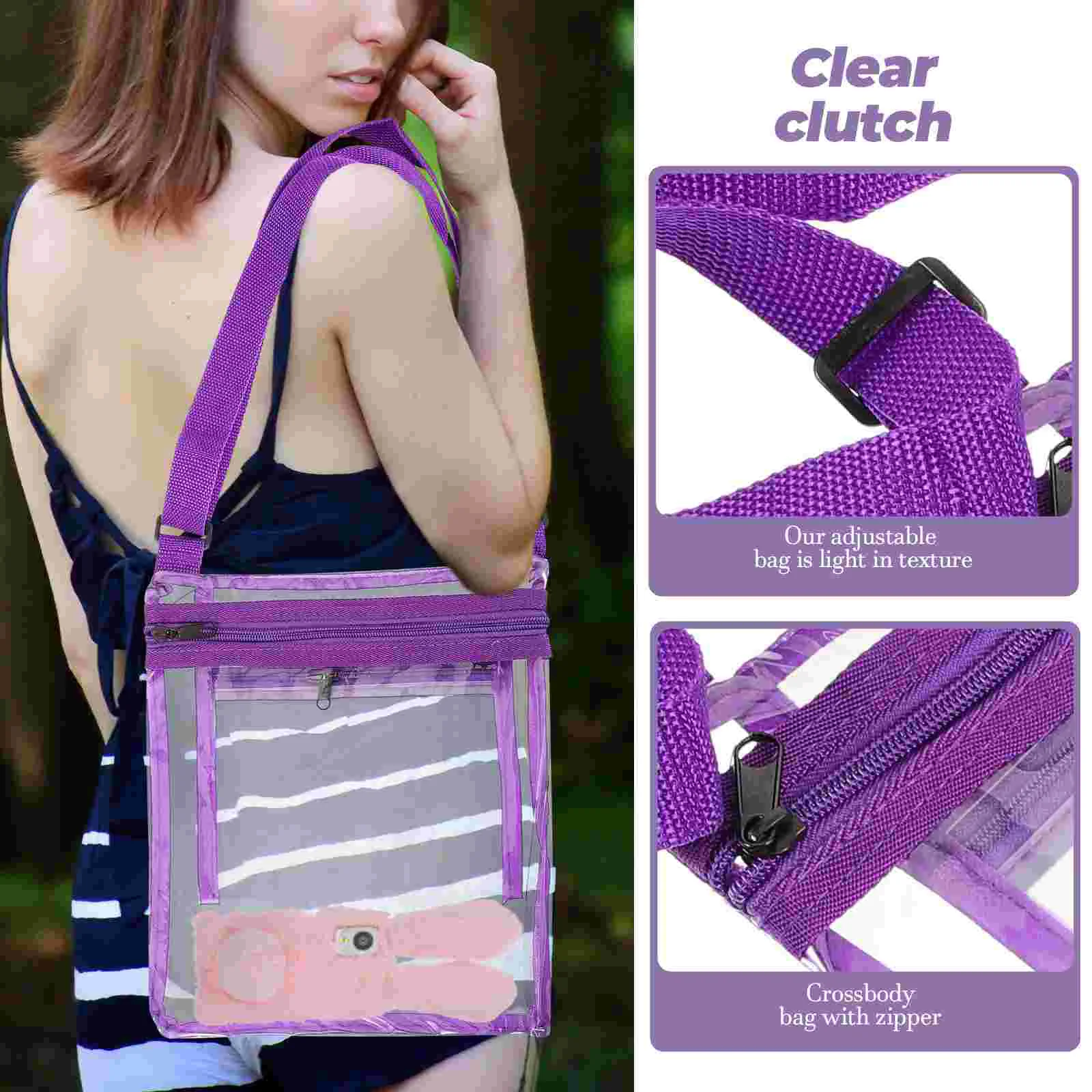 Transparent Wallet Clear Coin Purse Crossbody Bag Pocketbooks Bags Stadium Pouch