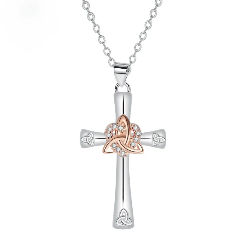 Ожерелье с подвеской в виде креста цепочка кубическим цирконием Chkoer для мужчин и