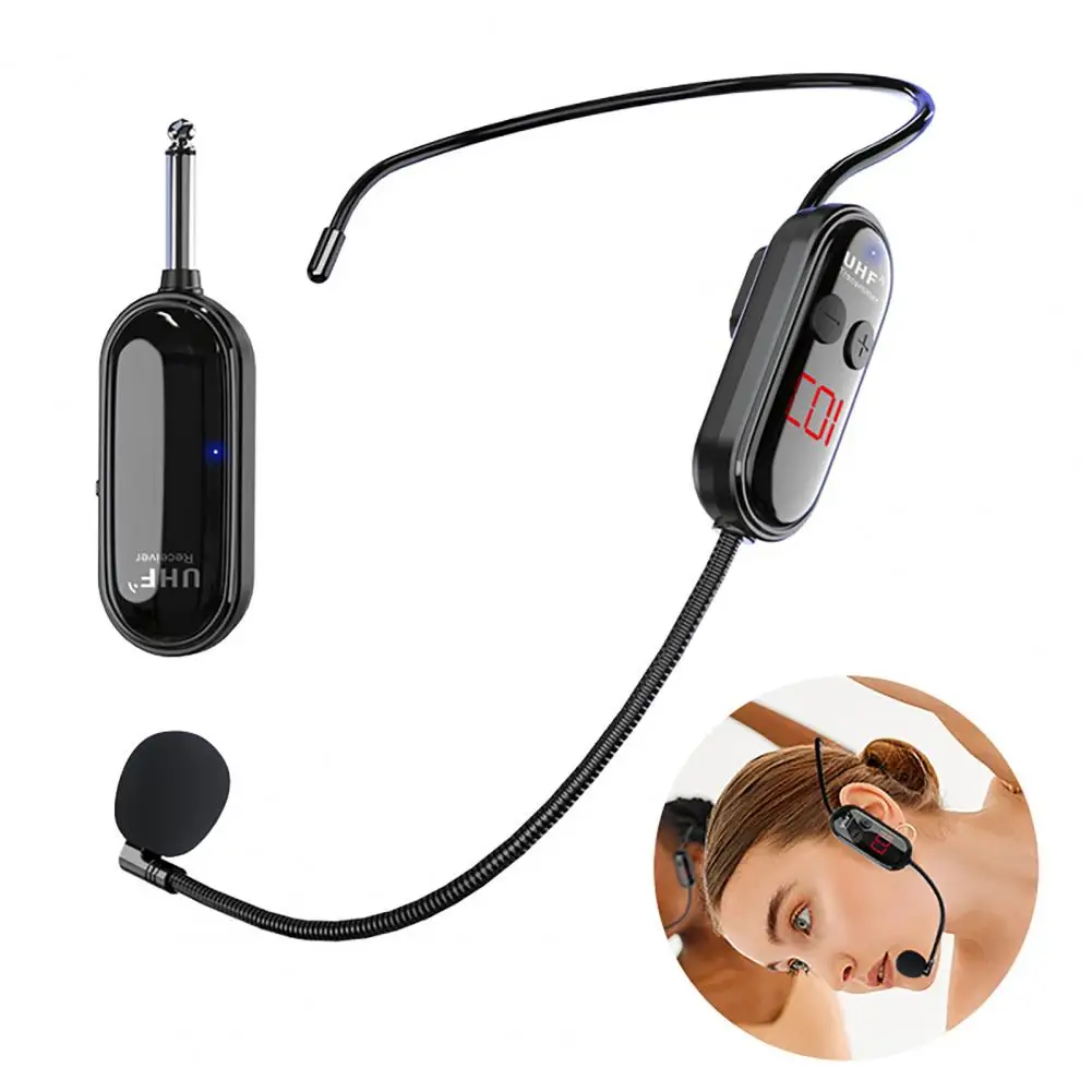 

Microphone High Fidelity Intelligent Noise Reduction Plug Play Karaoke Computer UHF Wireless Microphone for Voice Amplifiers