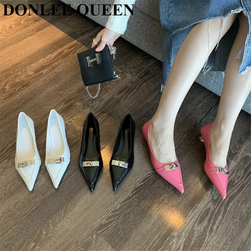 

Женские туфли-лодочки с острым носком, на тонком низком каблуке